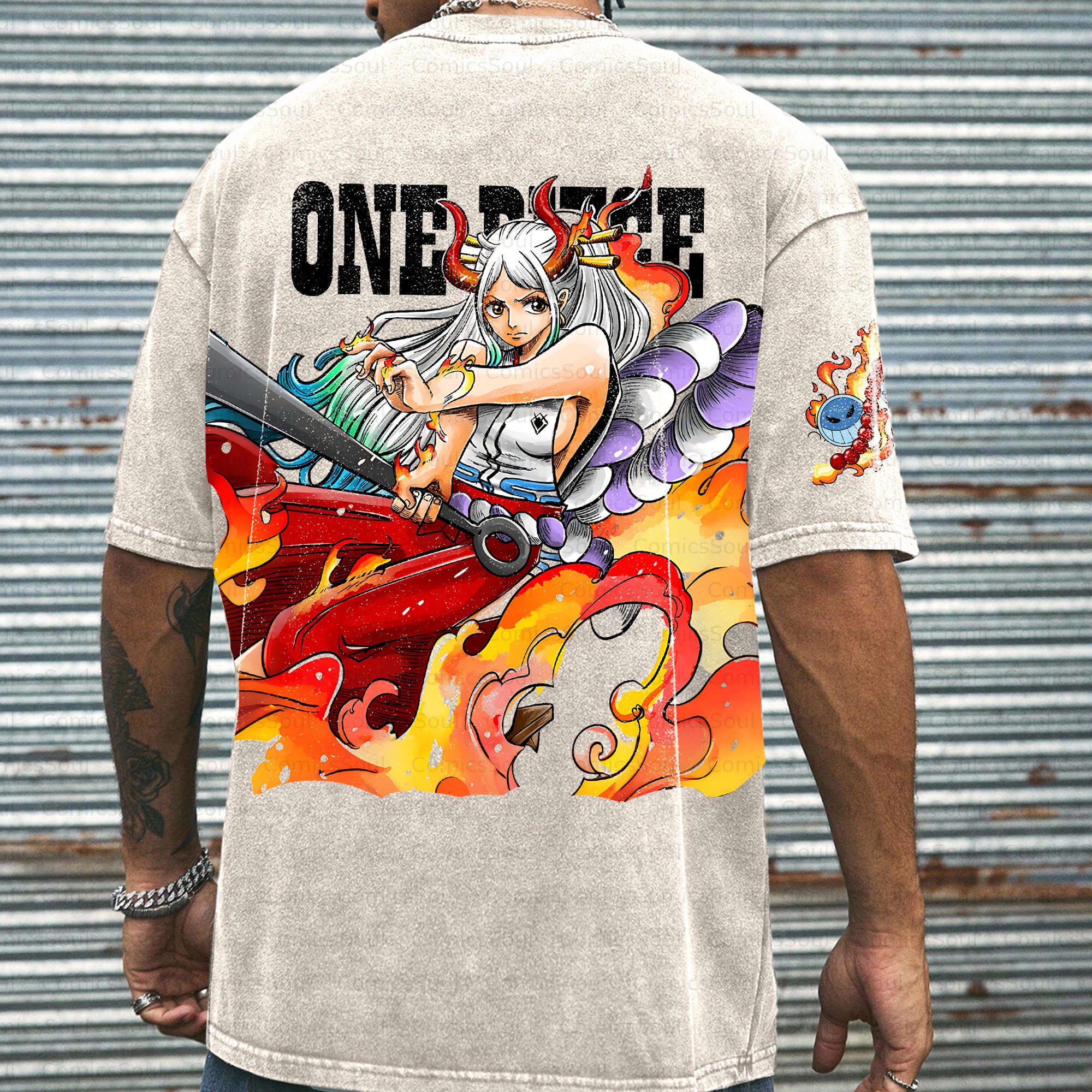 Unisex Anime Inspired Vintage Washed T-shirt