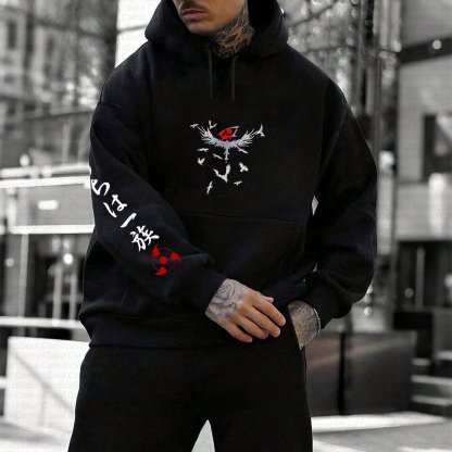 Plus Velvet Unisex Anime Graphic Streetwear Vintage Hoodie