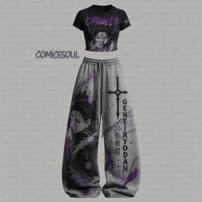 HUNTER×HUNTER Top & Elasticated Trousers Two-Piece Set