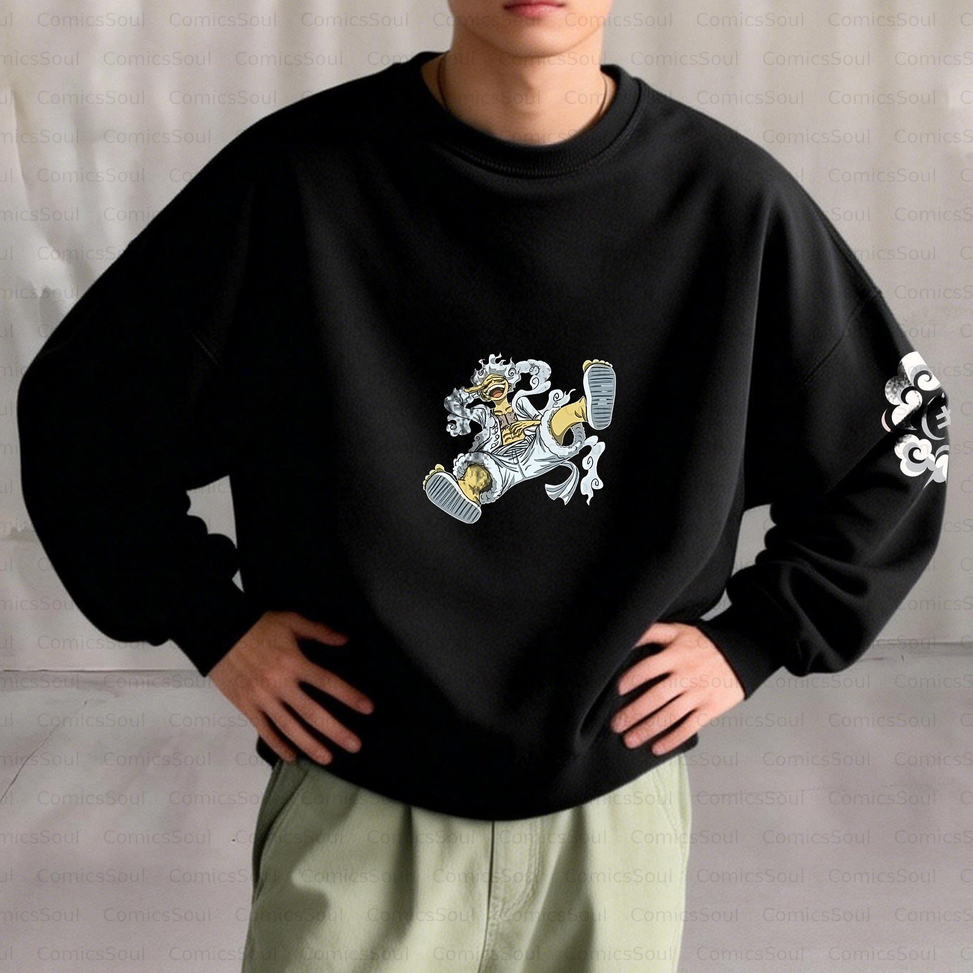 Plus Velvet Unisex Anime Inspired Vintage Sweatshirt