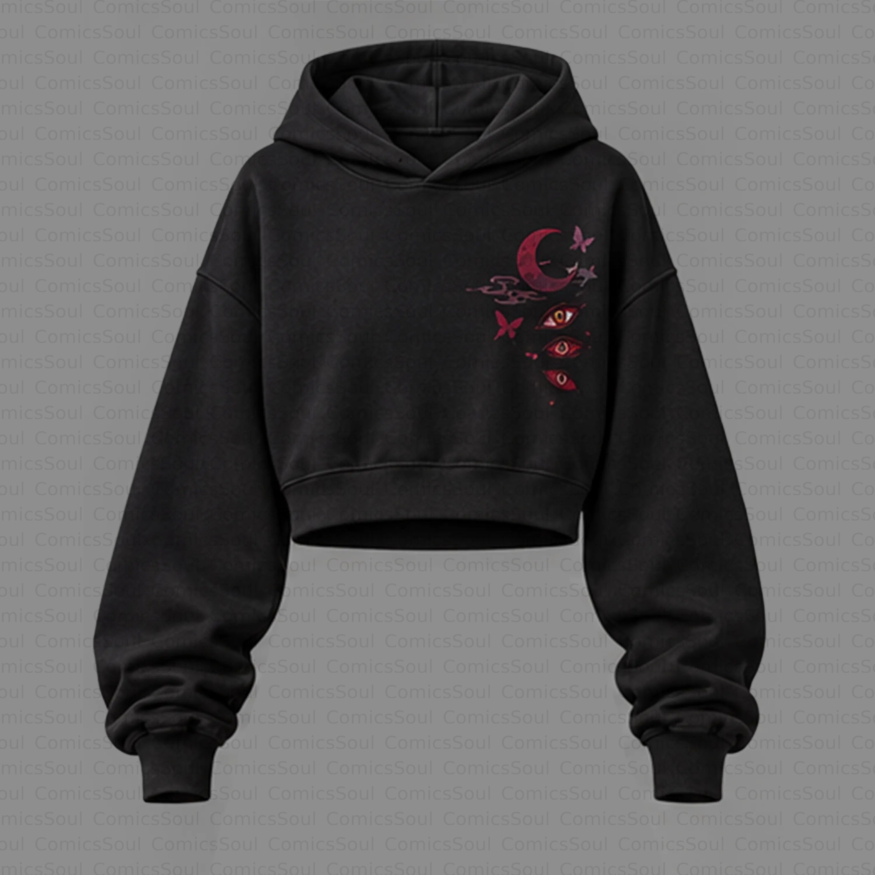 Demon Slayer Cropped Long Sleeve Hoodie & High Waist Jogger Pants Two Piece