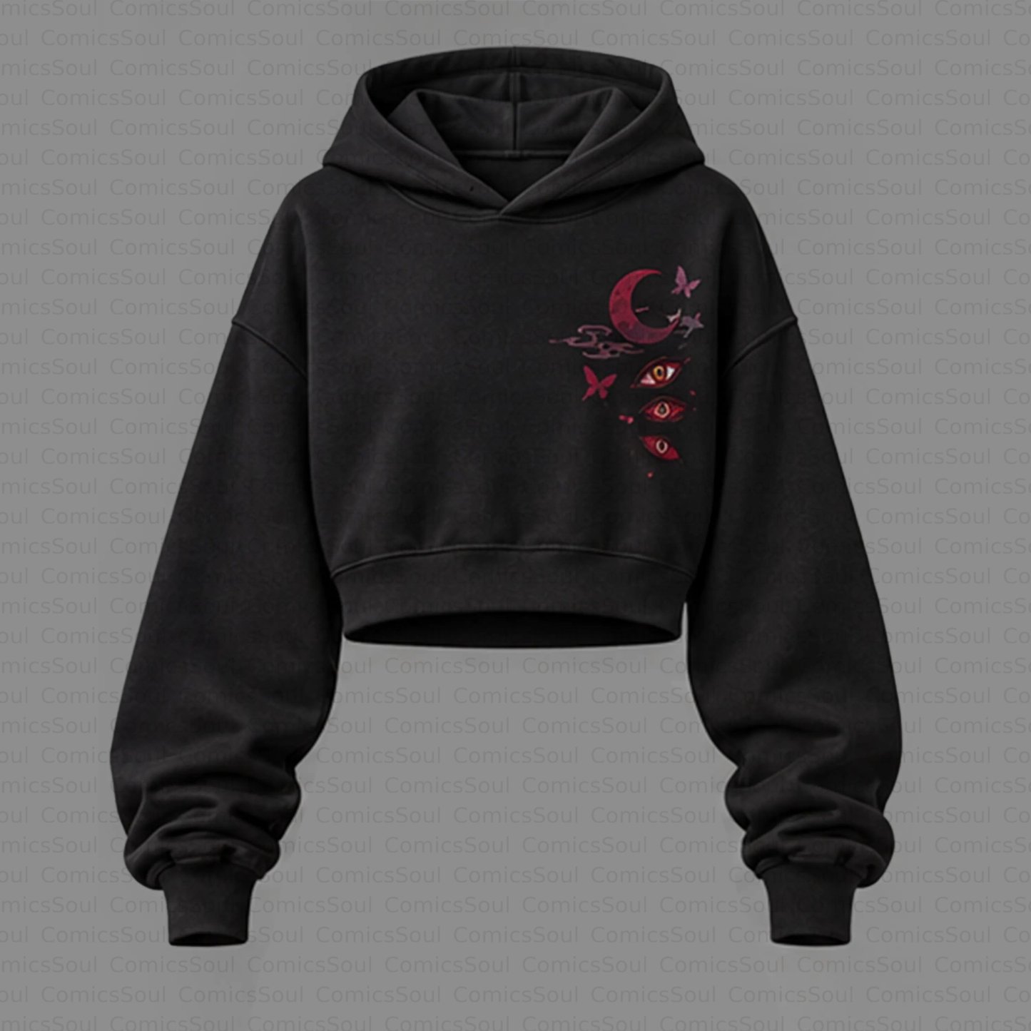 Demon Slayer Cropped Long Sleeve Hoodie & High Waist Jogger Pants Two Piece