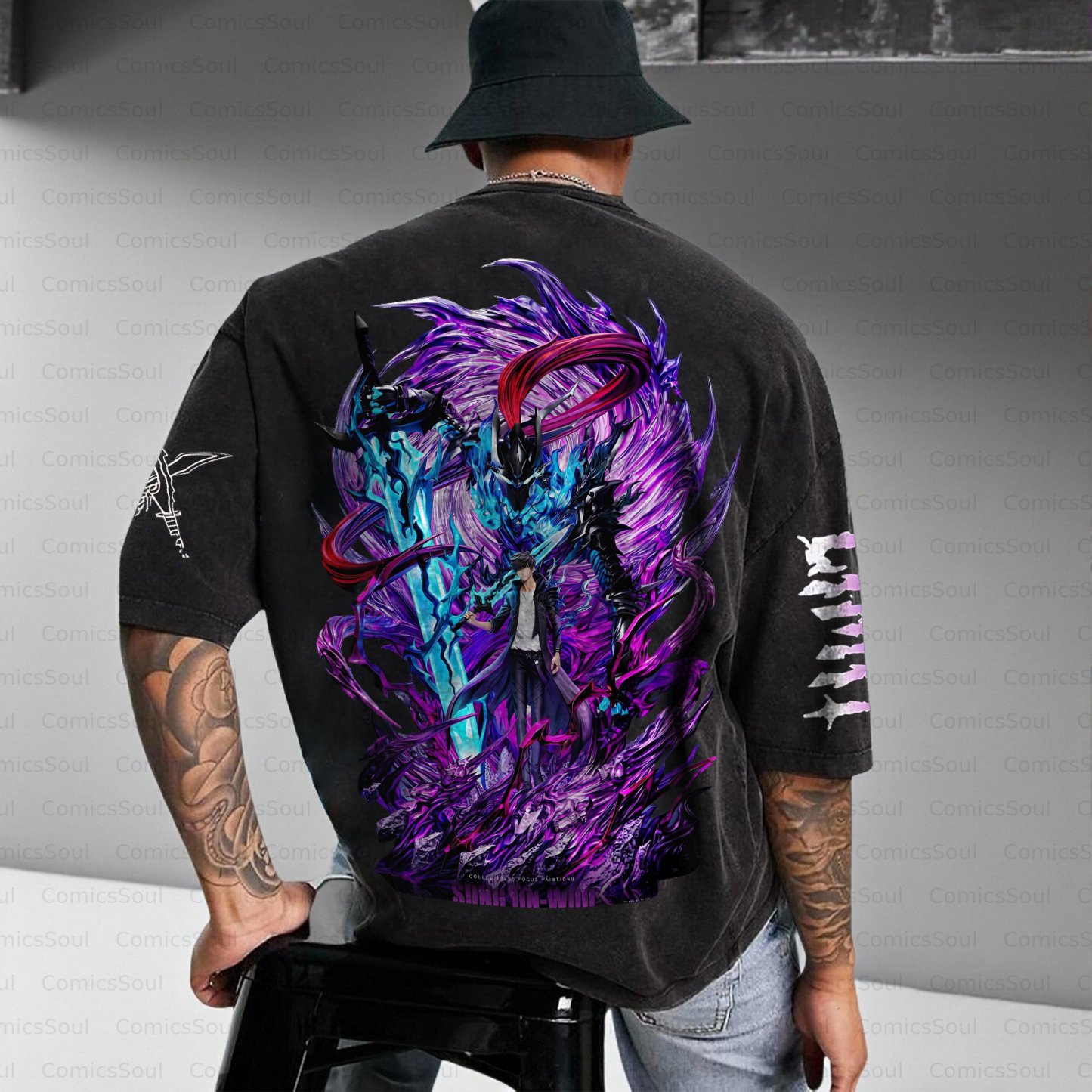 Unisex Anime Inspired Vintage Washed T-shirt