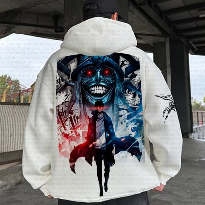 Plus Velvet Unisex Anime Graphic Streetwear Vintage Hoodie