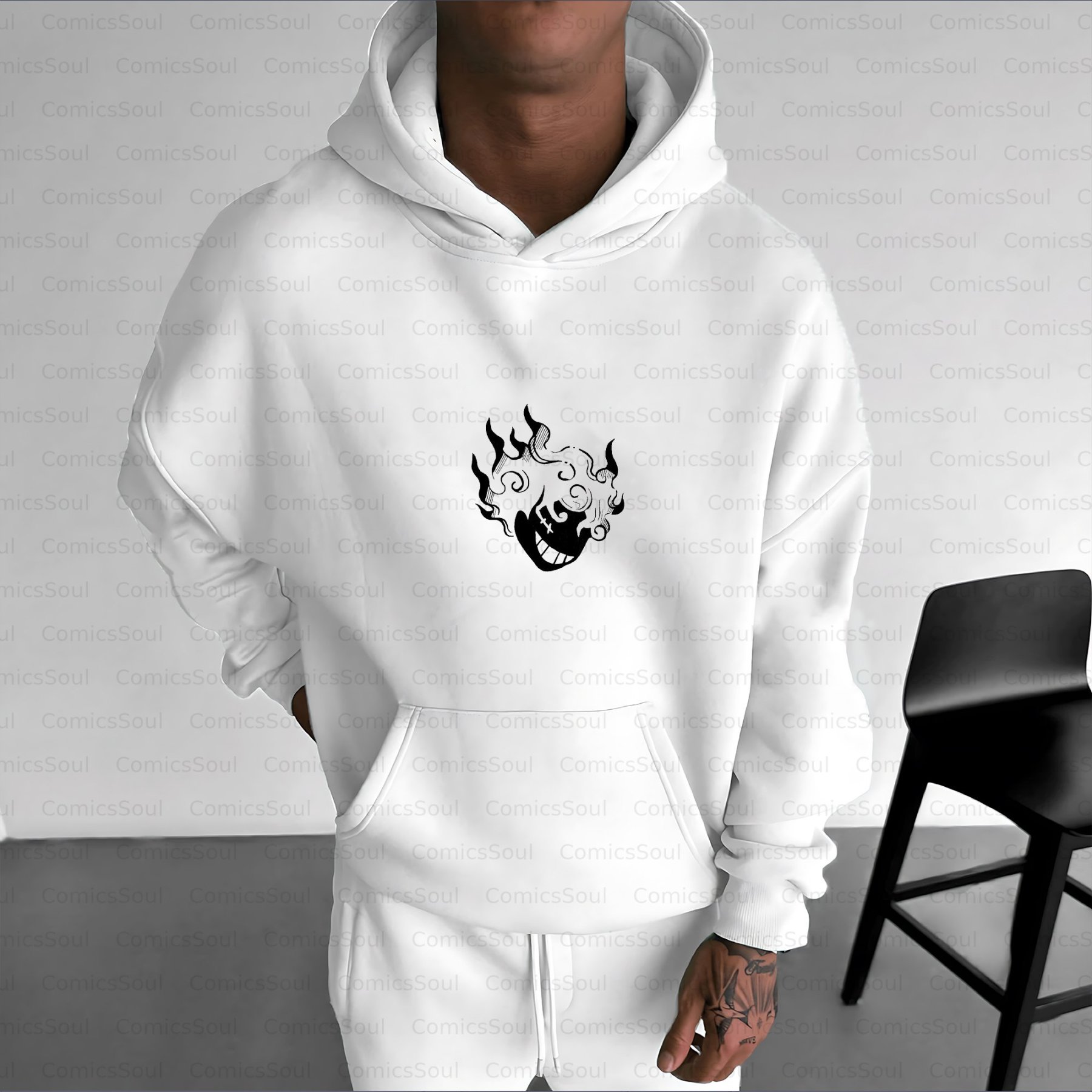 Plus Velvet Unisex Anime Graphic Streetwear Vintage Hoodie