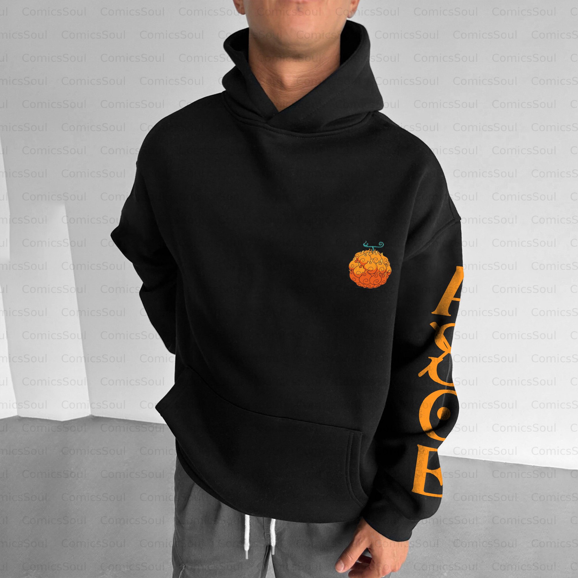 Plus Velvet Unisex Anime Graphic Streetwear Vintage Hoodie