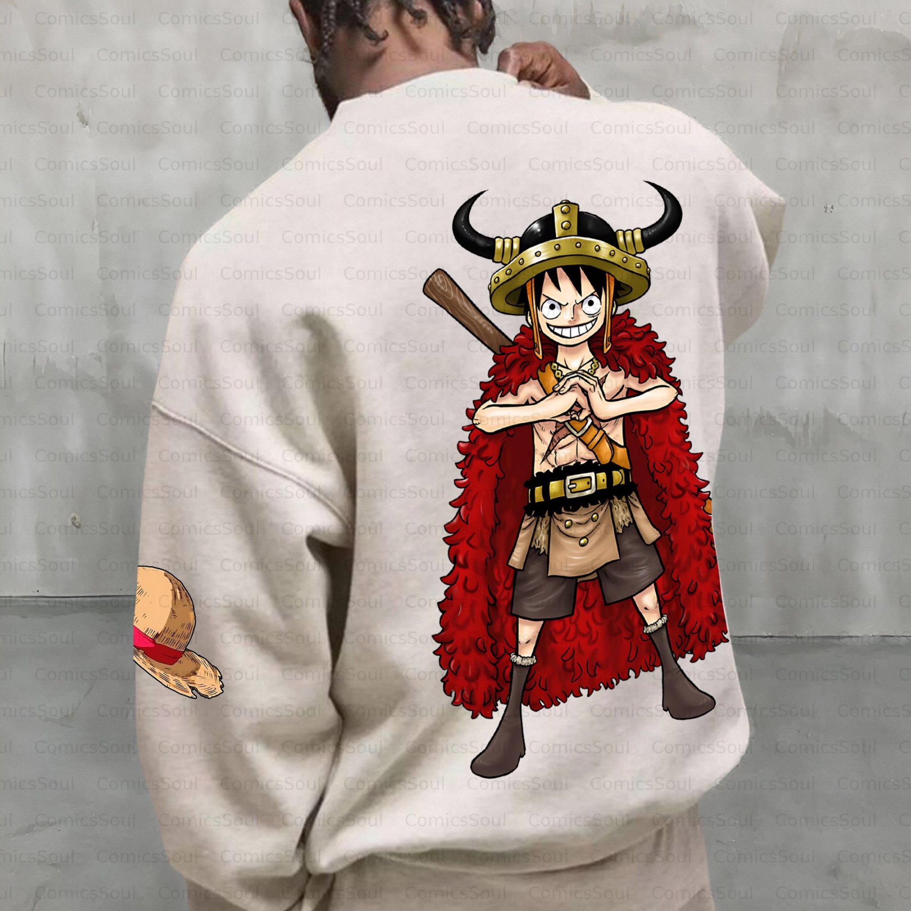 Plus Velvet Unisex Anime Inspired Vintage Sweatshirt