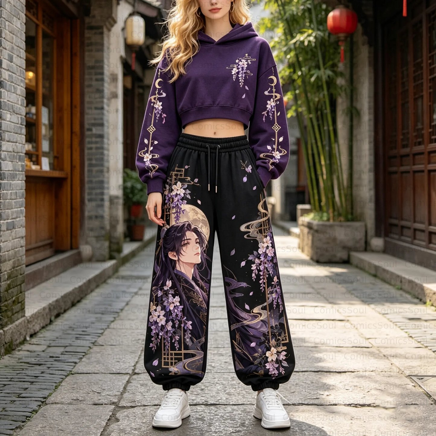 The Apothecary Diaries Cropped Long Sleeve Hoodie & High Waist Jogger Pants Two Piece