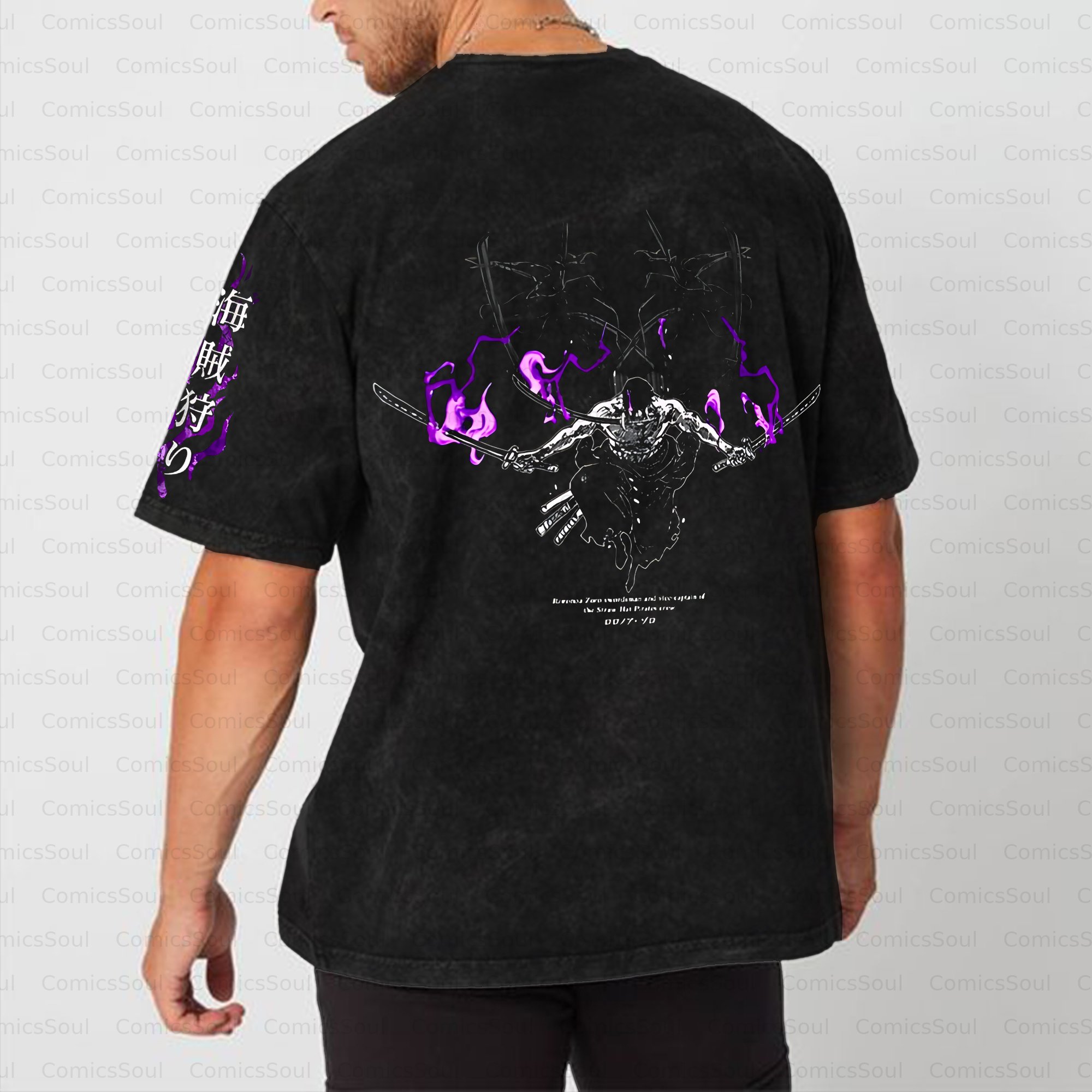 Unisex Anime Inspired Vintage Washed T-shirt