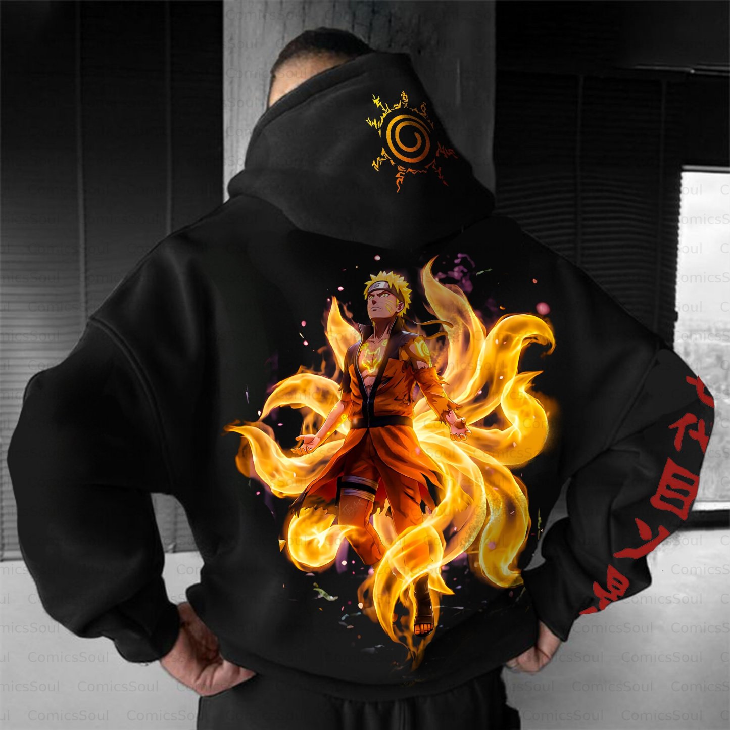 Plus Velvet Unisex Anime Graphic Streetwear Vintage Hoodie