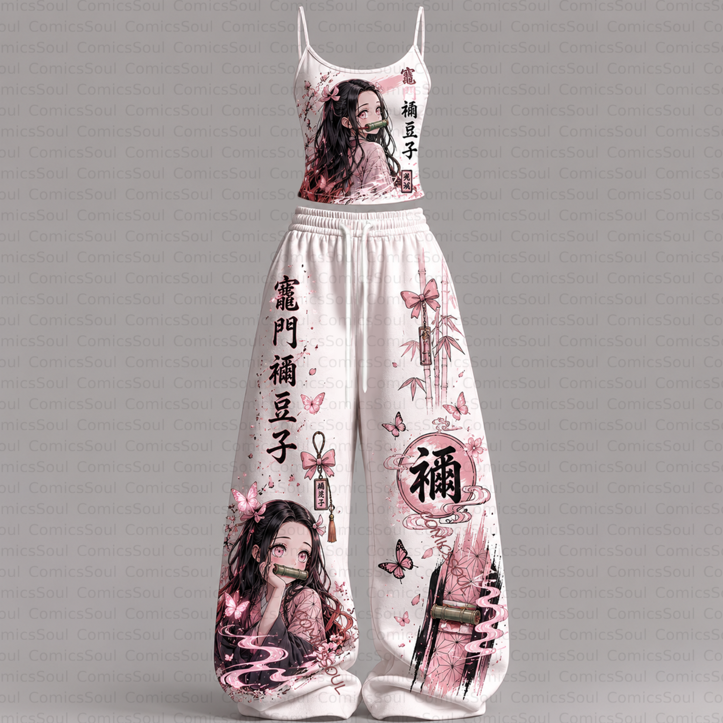 Demon Slayer Top & Elasticated Trousers Two-Piece Set
