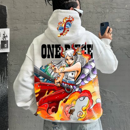 Plus Velvet Unisex Anime Graphic Streetwear Vintage Hoodie