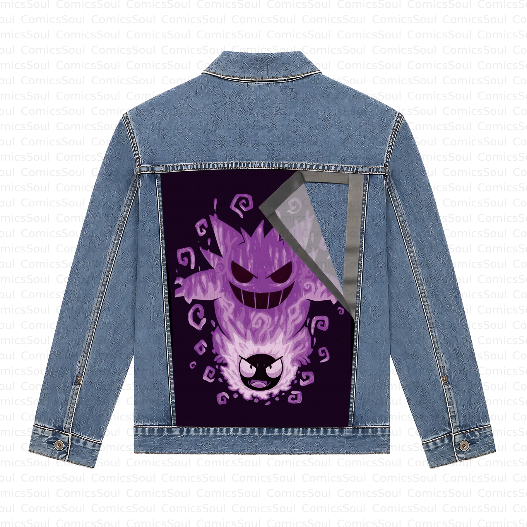 Pokémon Unisex Retro Anime Jacket - Velcro Back with Detachable Replaceable Panel