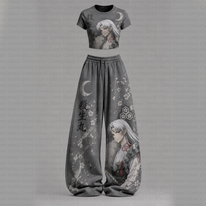 Inuyasha T-Shirt  & Elasticated Trousers Two-Piece Set
