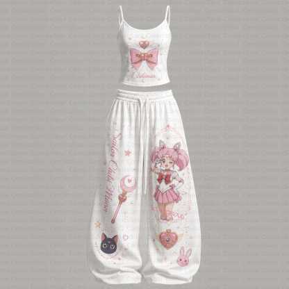 Sailor Moon Top & Elasticated Trousers Two-Piece Set