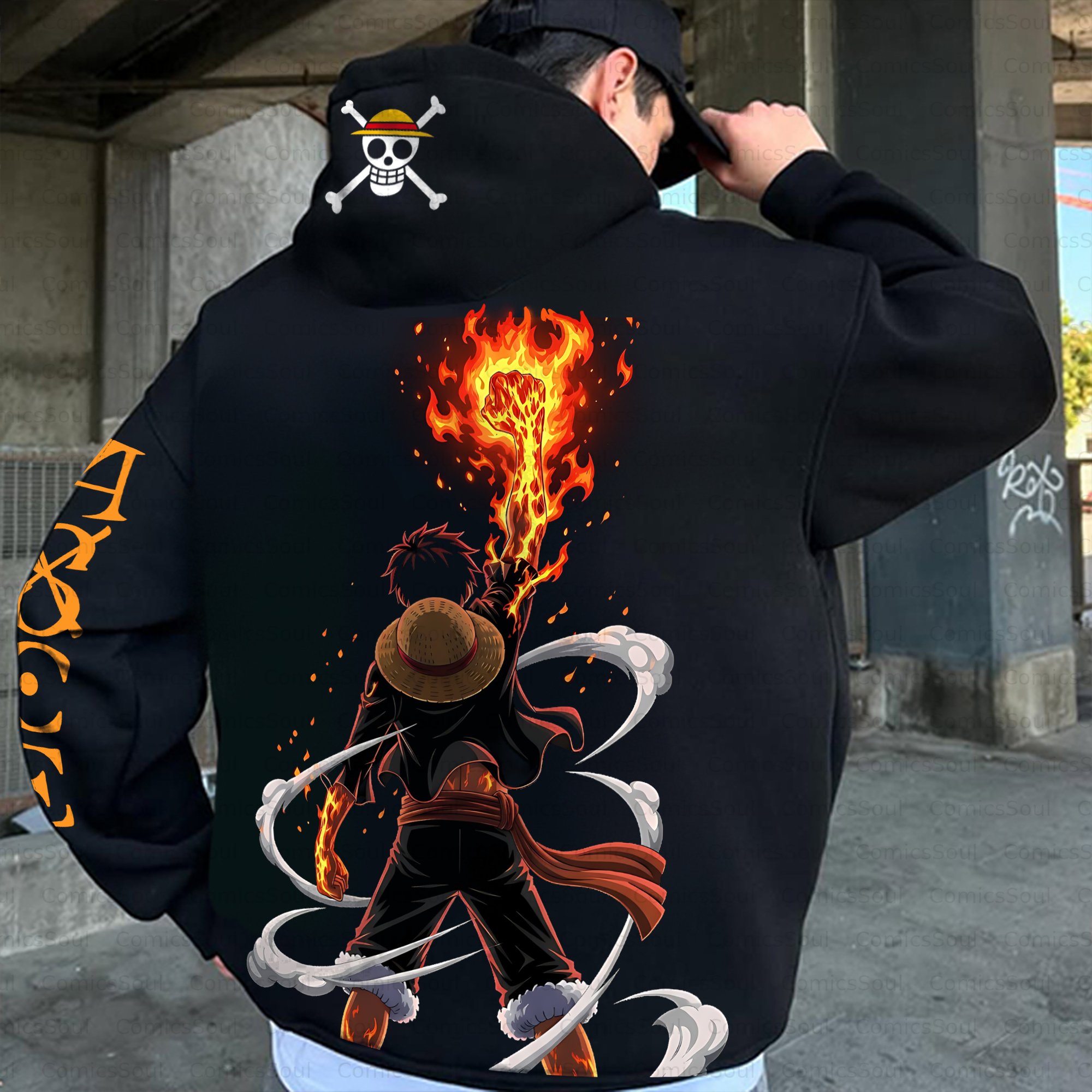 Plus Velvet Unisex Anime Graphic Streetwear Vintage Hoodie