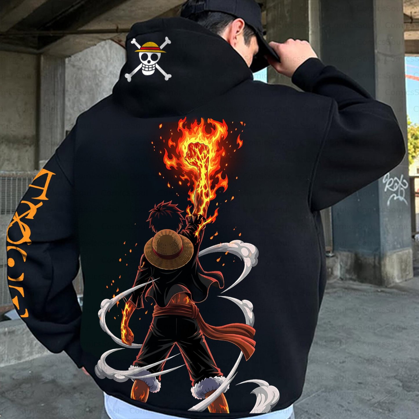 Plus Velvet Unisex Anime Graphic Streetwear Vintage Hoodie