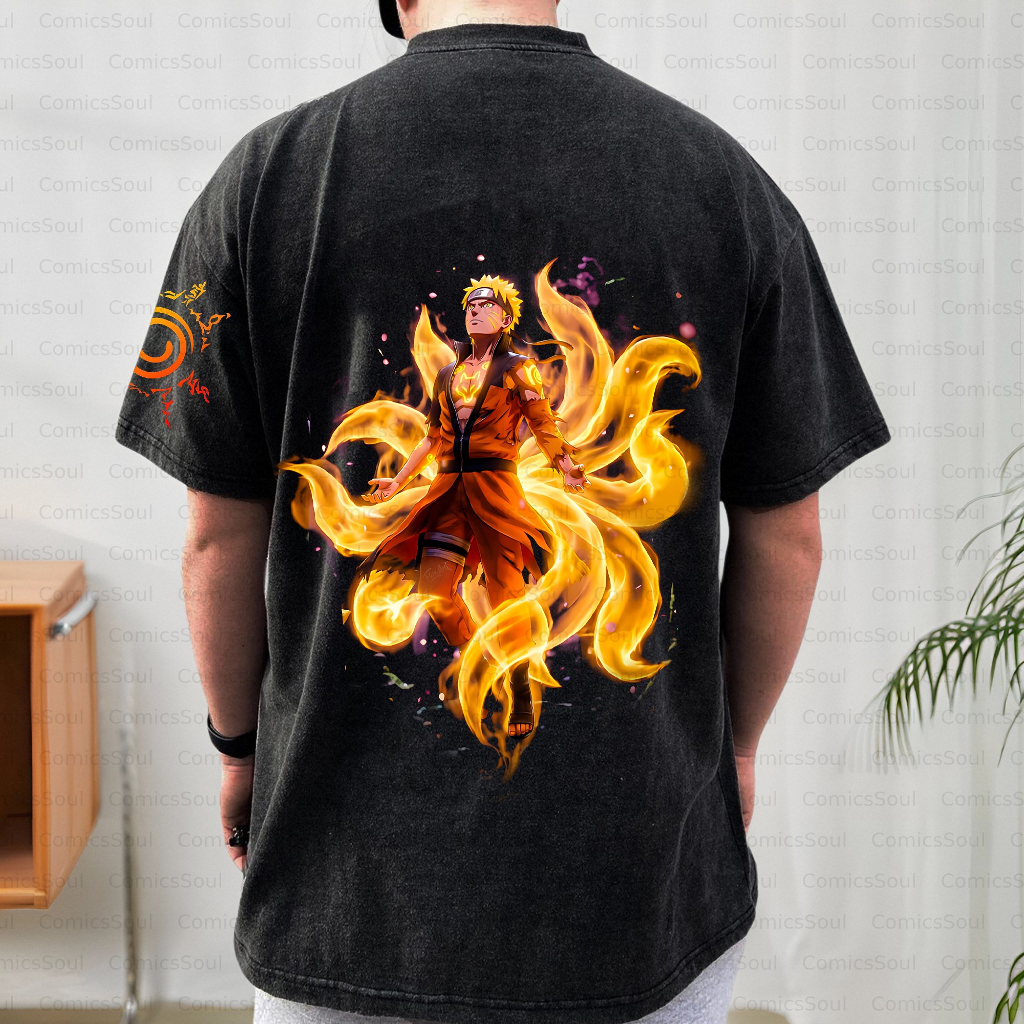 Unisex Anime Inspired Vintage Washed T-shirt