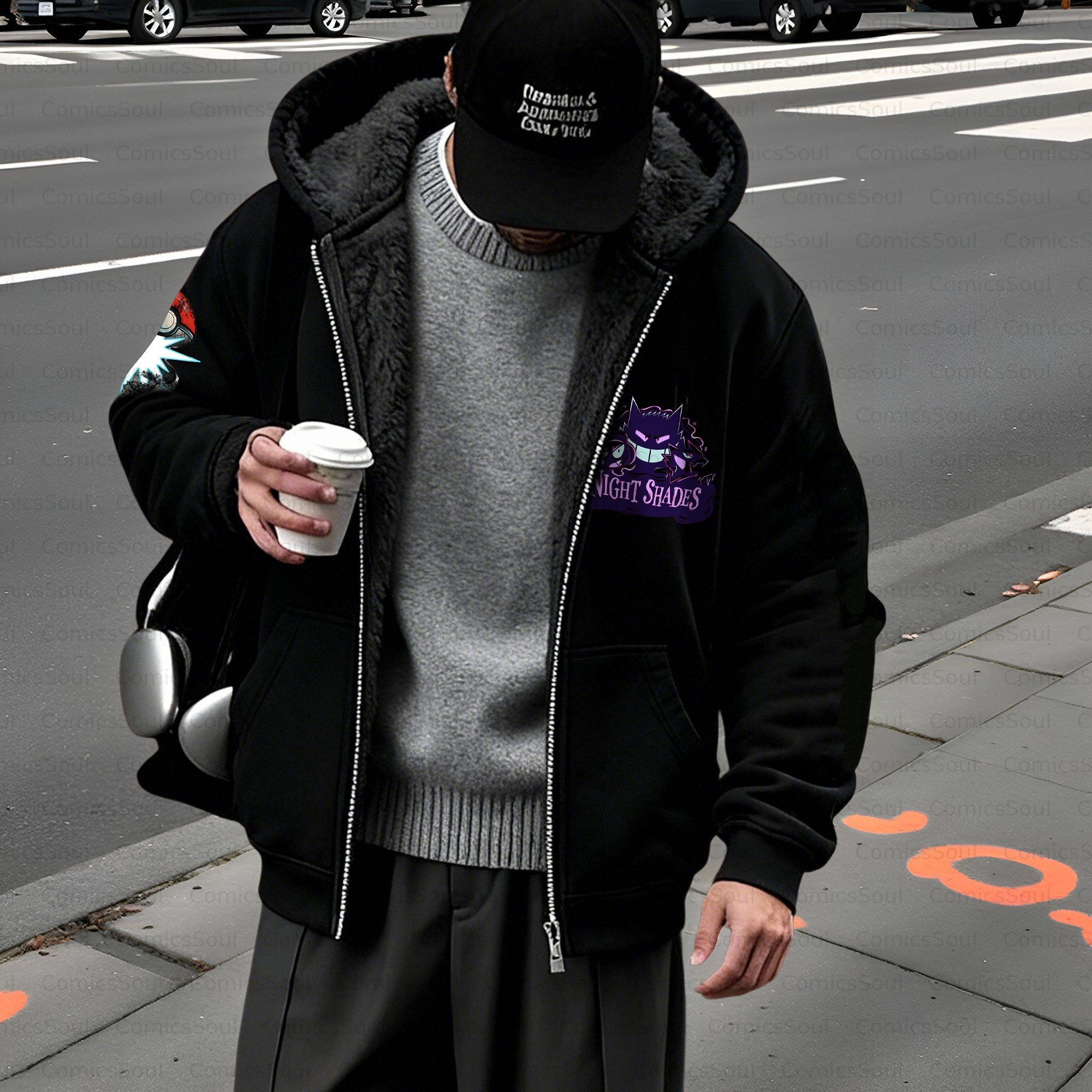 Unisex Graphic Streetwear Vintage Zipper Cardigan Plush Hoodie