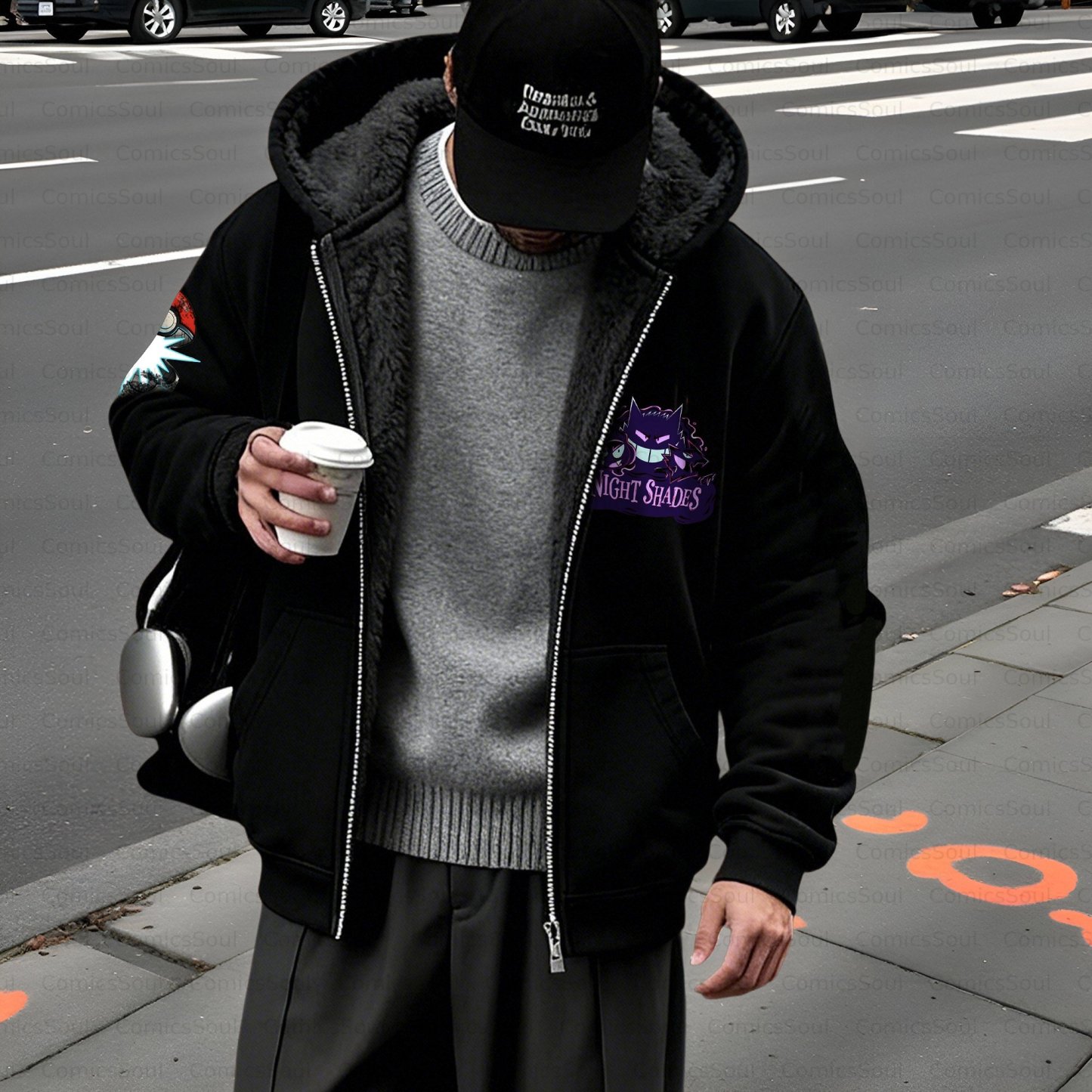 Unisex Graphic Streetwear Vintage Zipper Cardigan Plush Hoodie