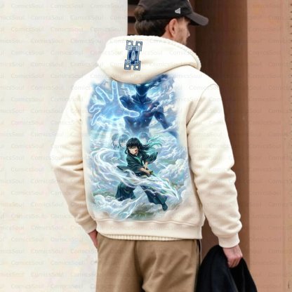 Unisex Graphic Streetwear Vintage Zipper Cardigan Plush Hoodie