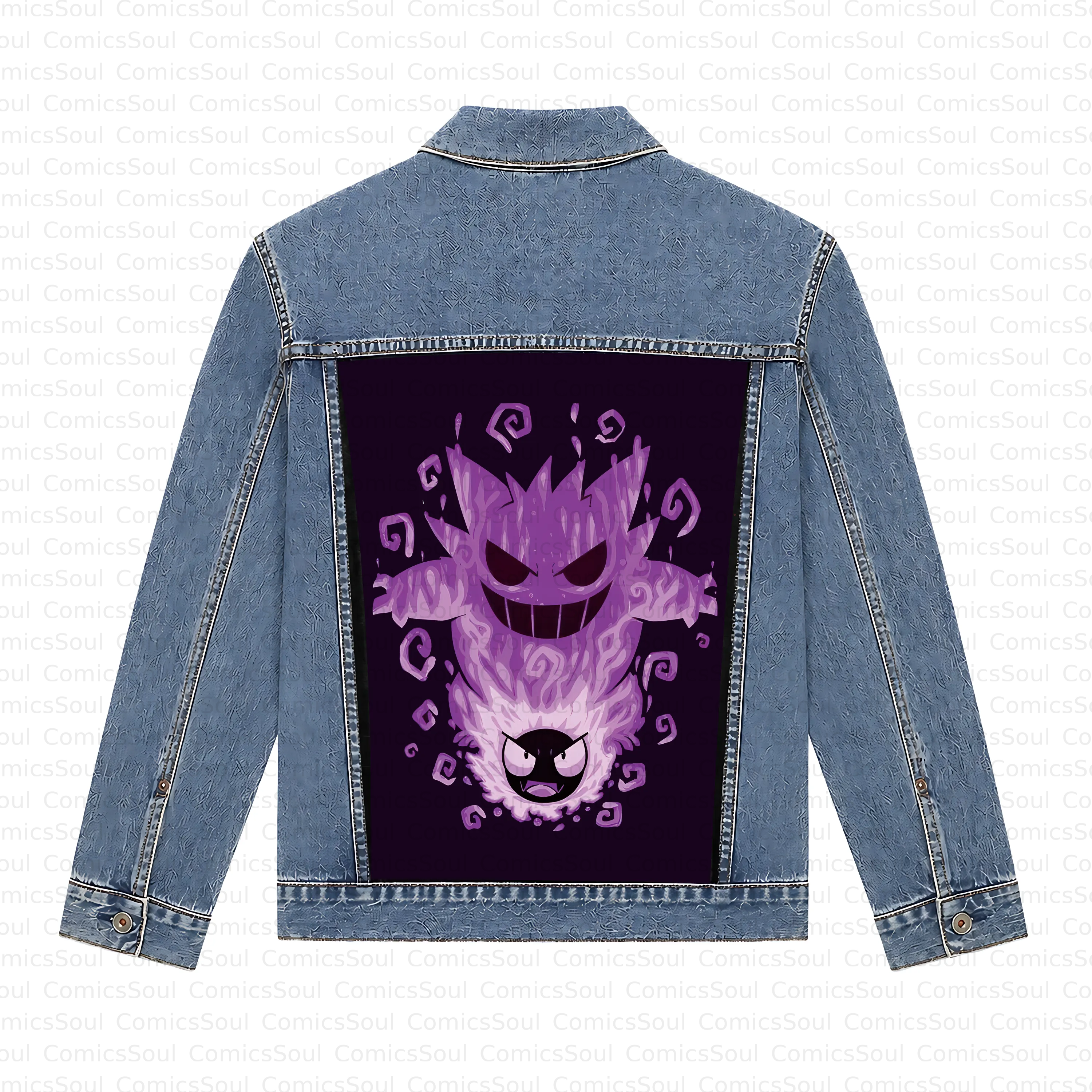 Pokémon Unisex Retro Anime Jacket - Velcro Back with Detachable Replaceable Panel
