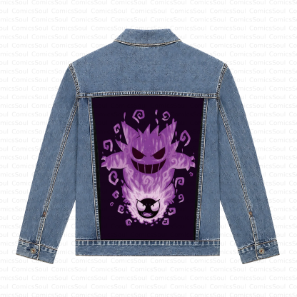 Pokémon Unisex Retro Anime Jacket - Velcro Back with Detachable Replaceable Panel