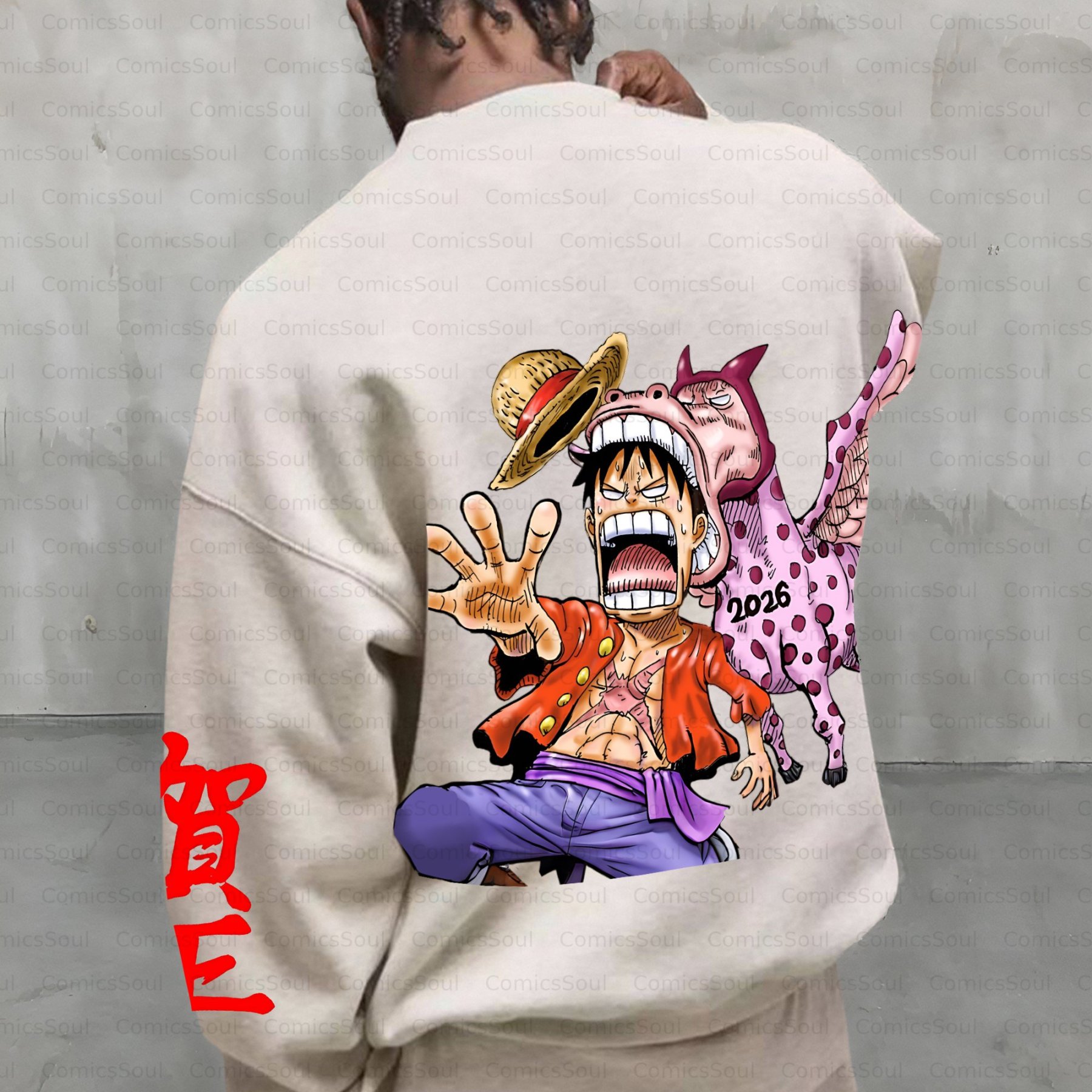 Plus Velvet Unisex Anime Inspired Vintage Sweatshirt