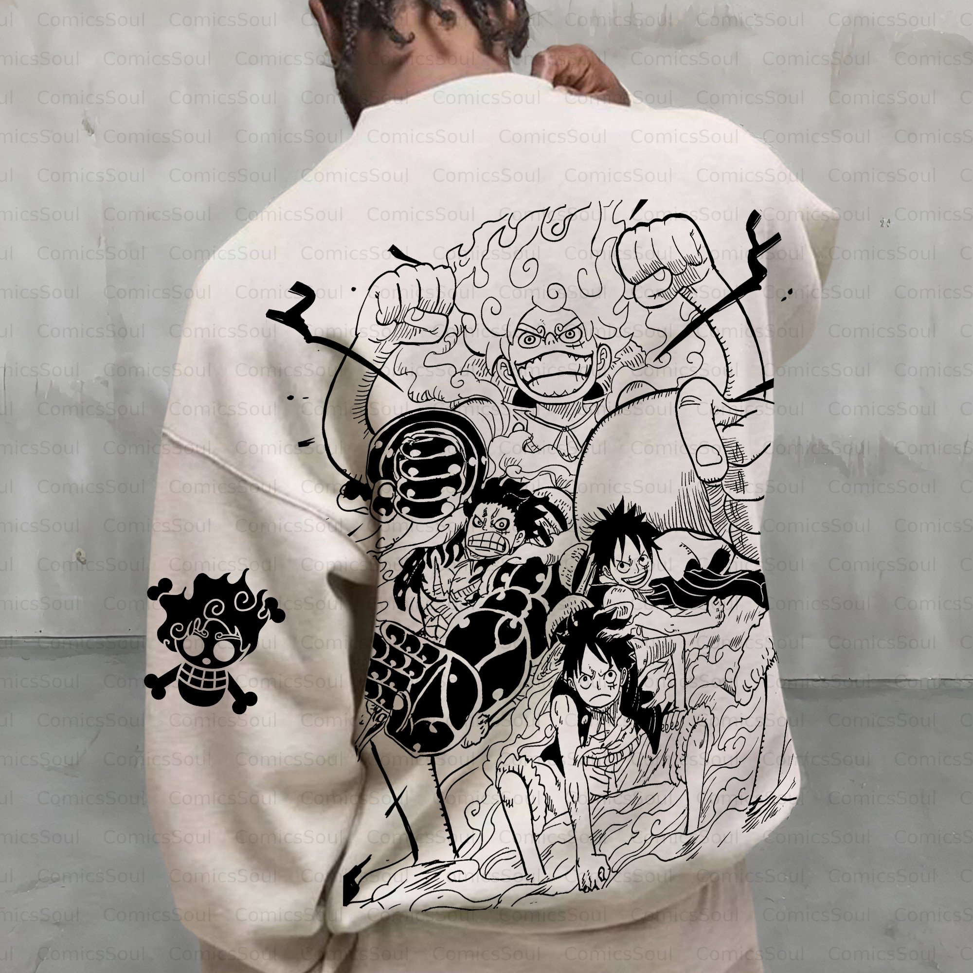 Plus Velvet Unisex Anime Inspired Vintage Sweatshirt