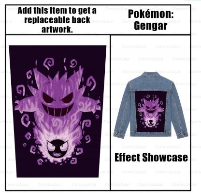Pokémon Unisex Retro Anime Jacket - Velcro Back with Detachable Replaceable Panel