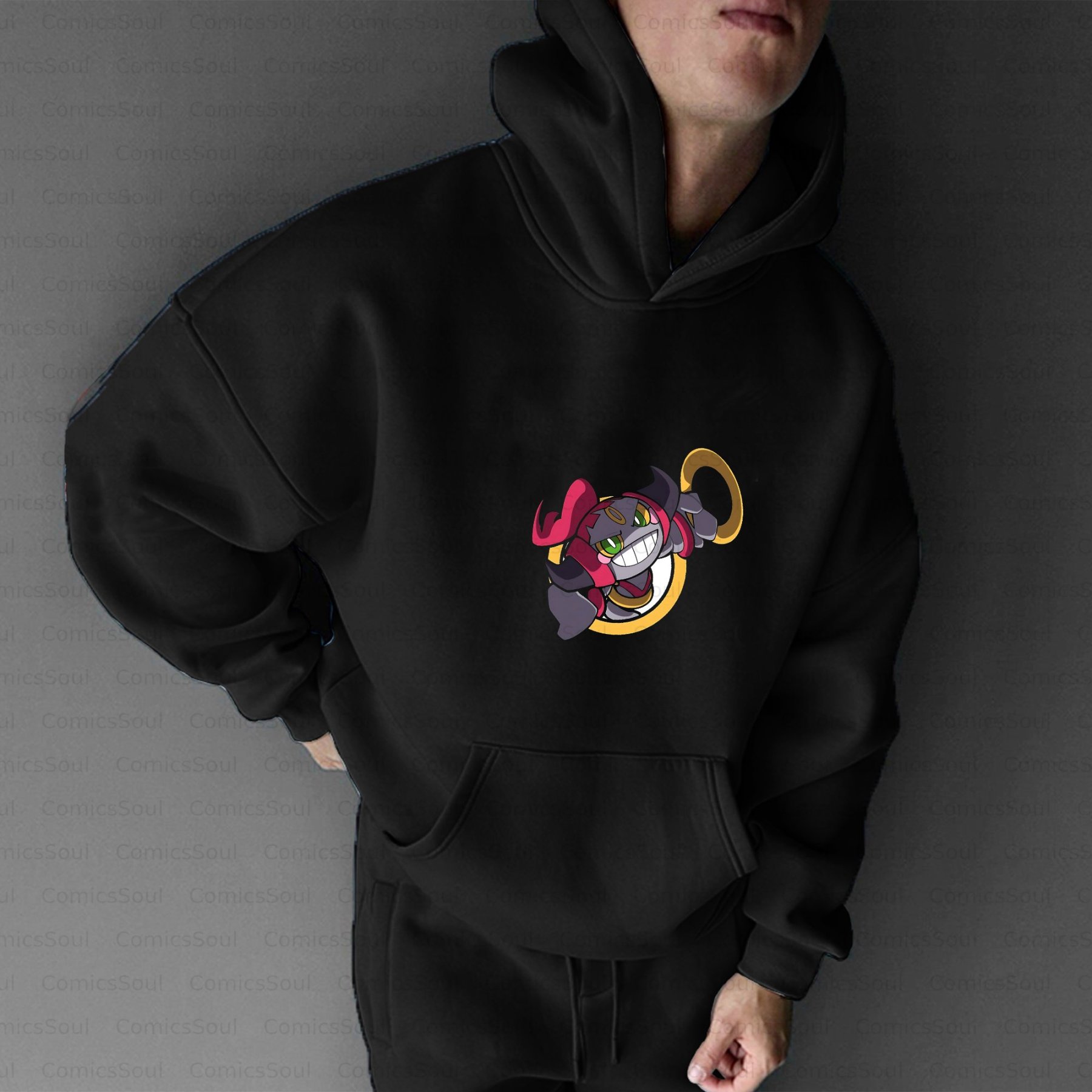 Plus Velvet Unisex Anime Graphic Streetwear Vintage Hoodie