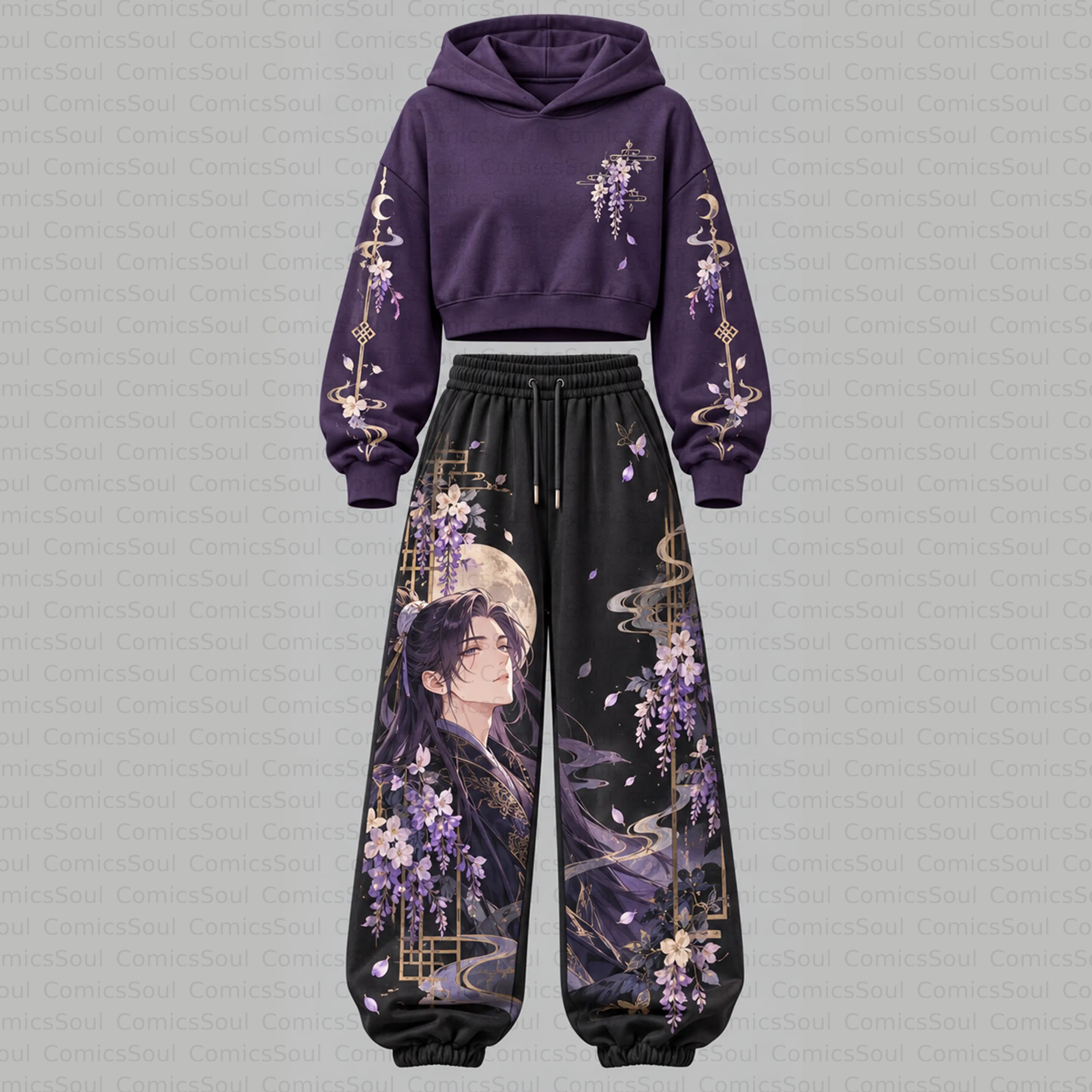 The Apothecary Diaries Cropped Long Sleeve Hoodie & High Waist Jogger Pants Two Piece