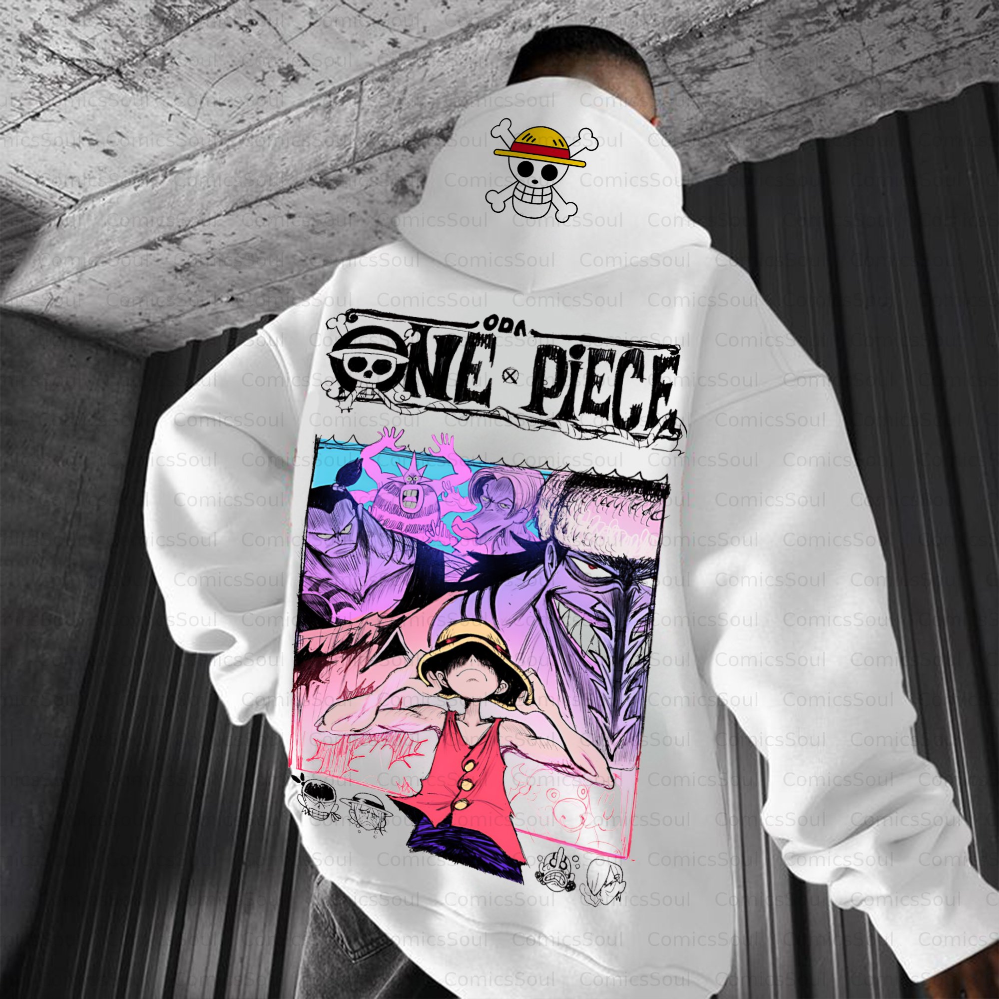 Plus Velvet Unisex Anime Graphic Streetwear Vintage Hoodie