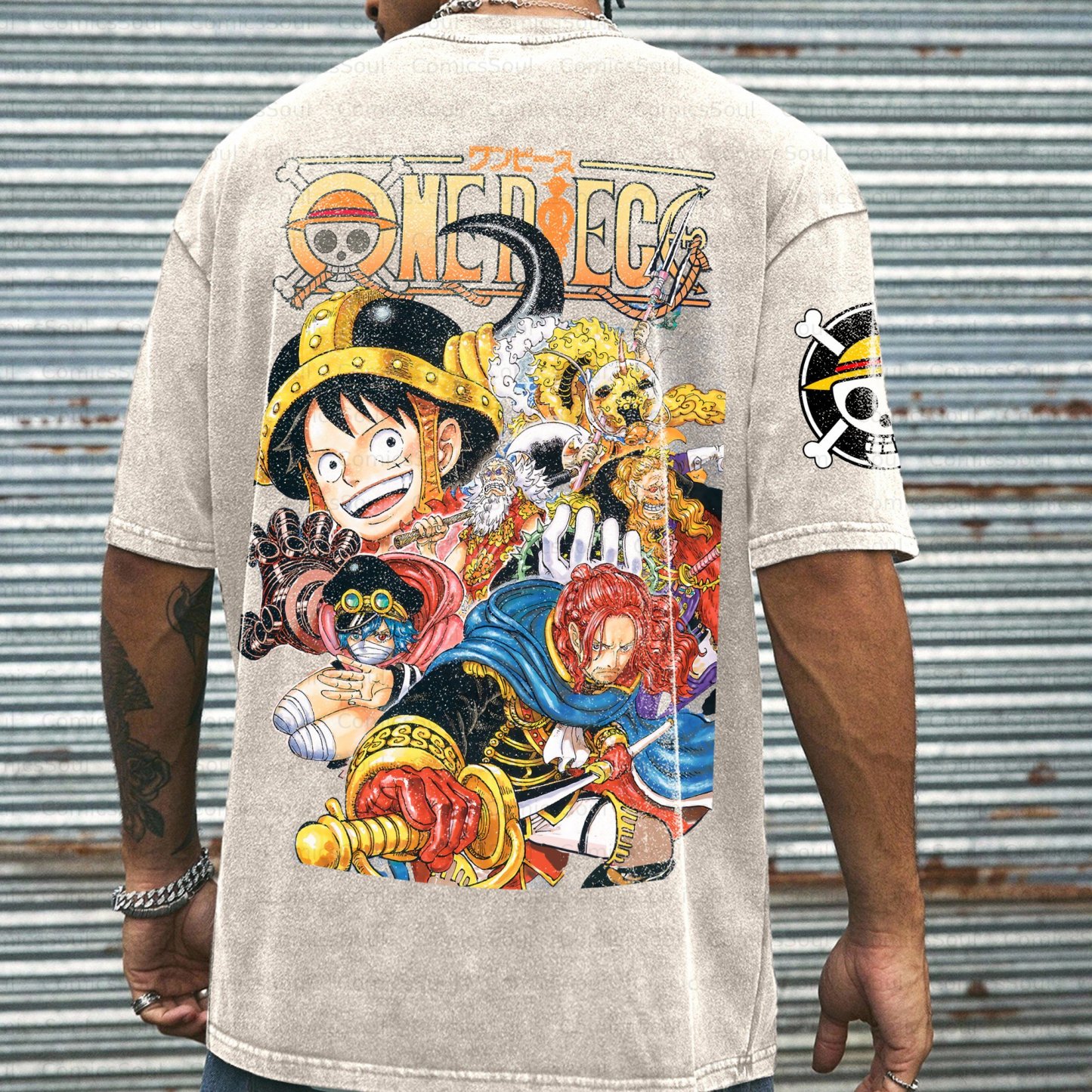 Unisex Anime Inspired Vintage Washed T-shirt