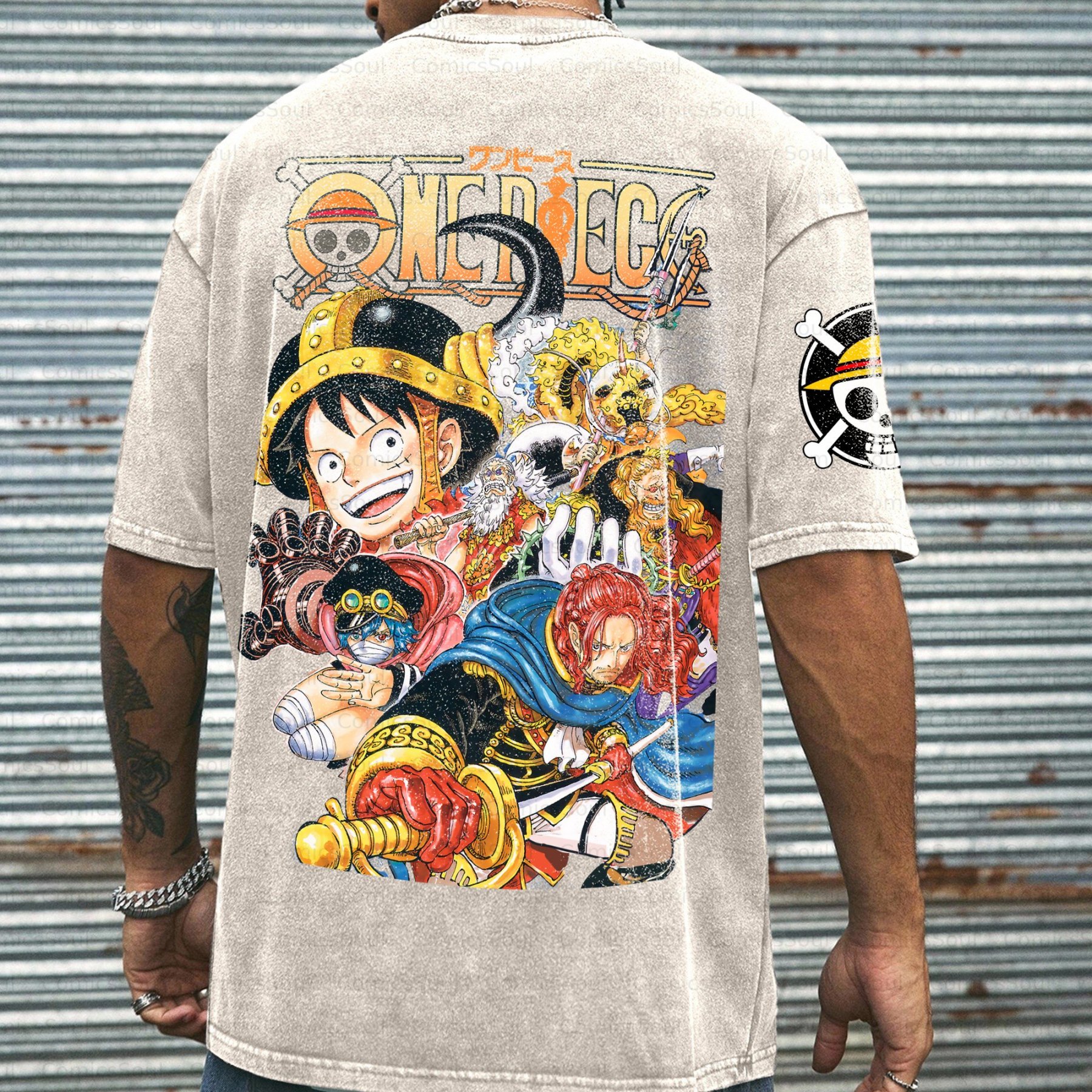Unisex Anime Inspired Vintage Washed T-shirt