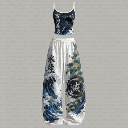 Demon Slayer Top & Elasticated Trousers Two-Piece Set