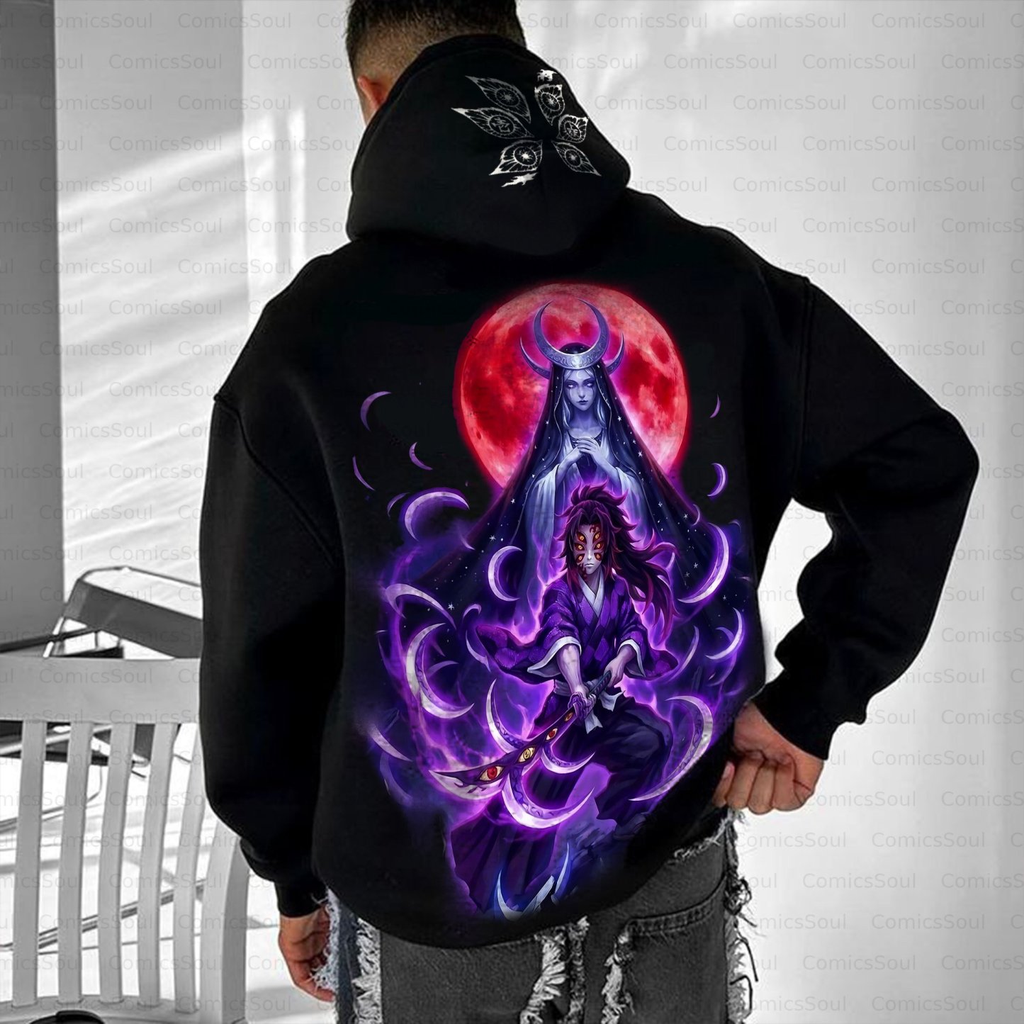 Plus Velvet Unisex Anime Graphic Streetwear Vintage Hoodie