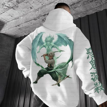 Plus Velvet Unisex Anime Graphic Streetwear Vintage Hoodie