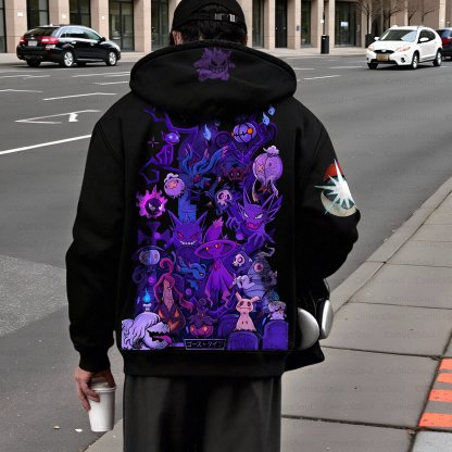 Unisex Graphic Streetwear Vintage Zipper Cardigan Plush Hoodie