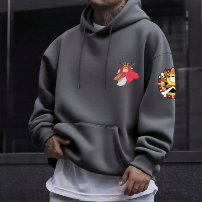 Plus Velvet Unisex Anime Graphic Streetwear Vintage Hoodie