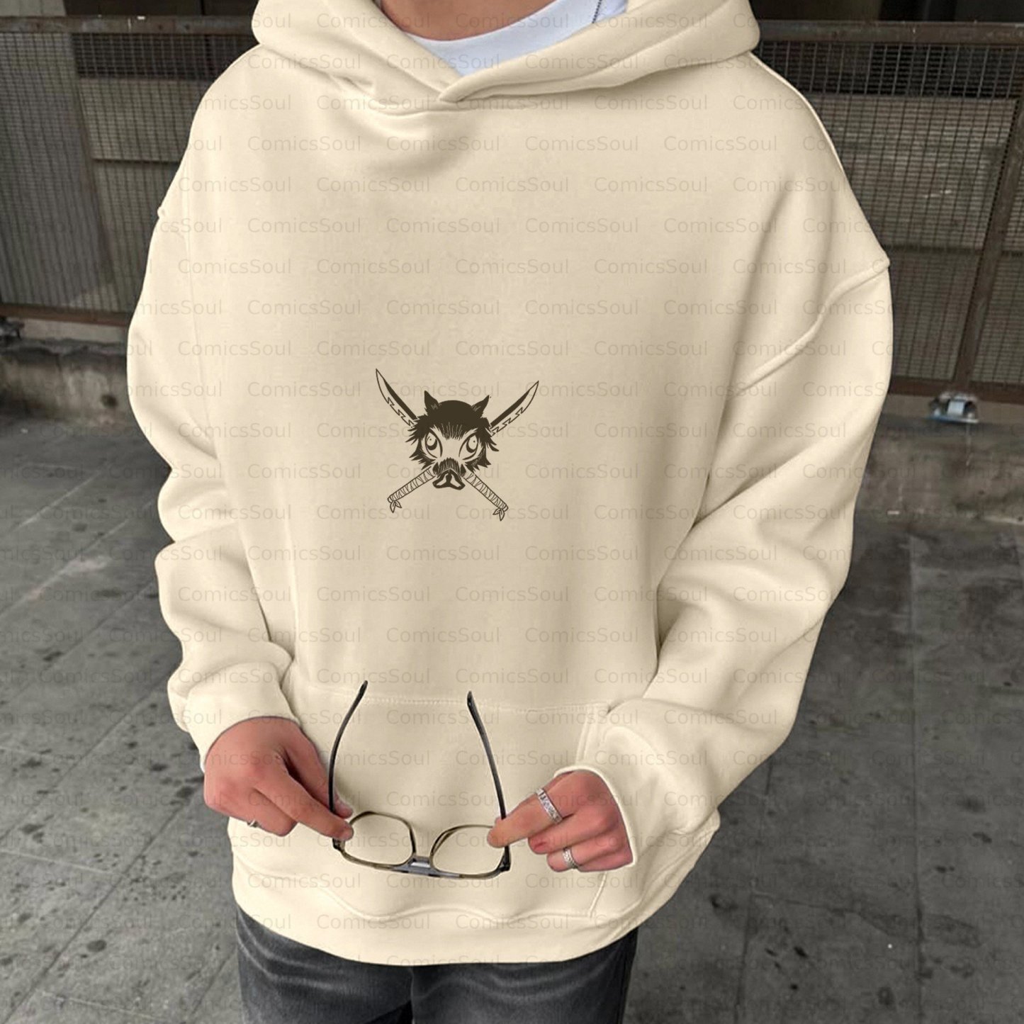 Plus Velvet Unisex Anime Graphic Streetwear Vintage Hoodie