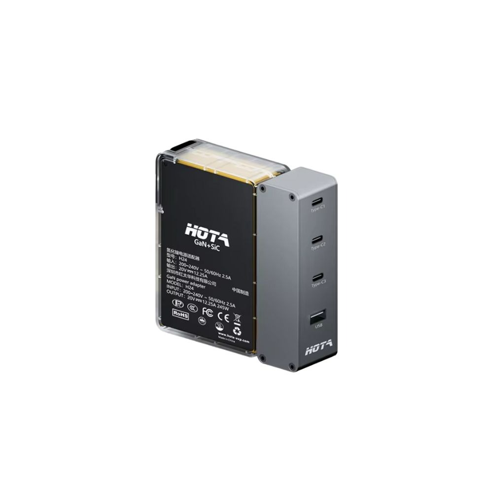 HOTA H24 245W GaN Gallium Nitride AC Adapter P24 PD 248W USB Type-C Charger w/ 3-6S XT60 Input