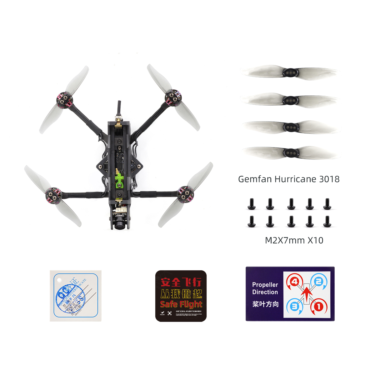 HGLRC Rekon3 1S 3inch Long Range 18650 Super Long Lasting FPV Drone SPECTER 10A AIO Caddx Ant 1202.5 KV11000 Motor-HPXGRC