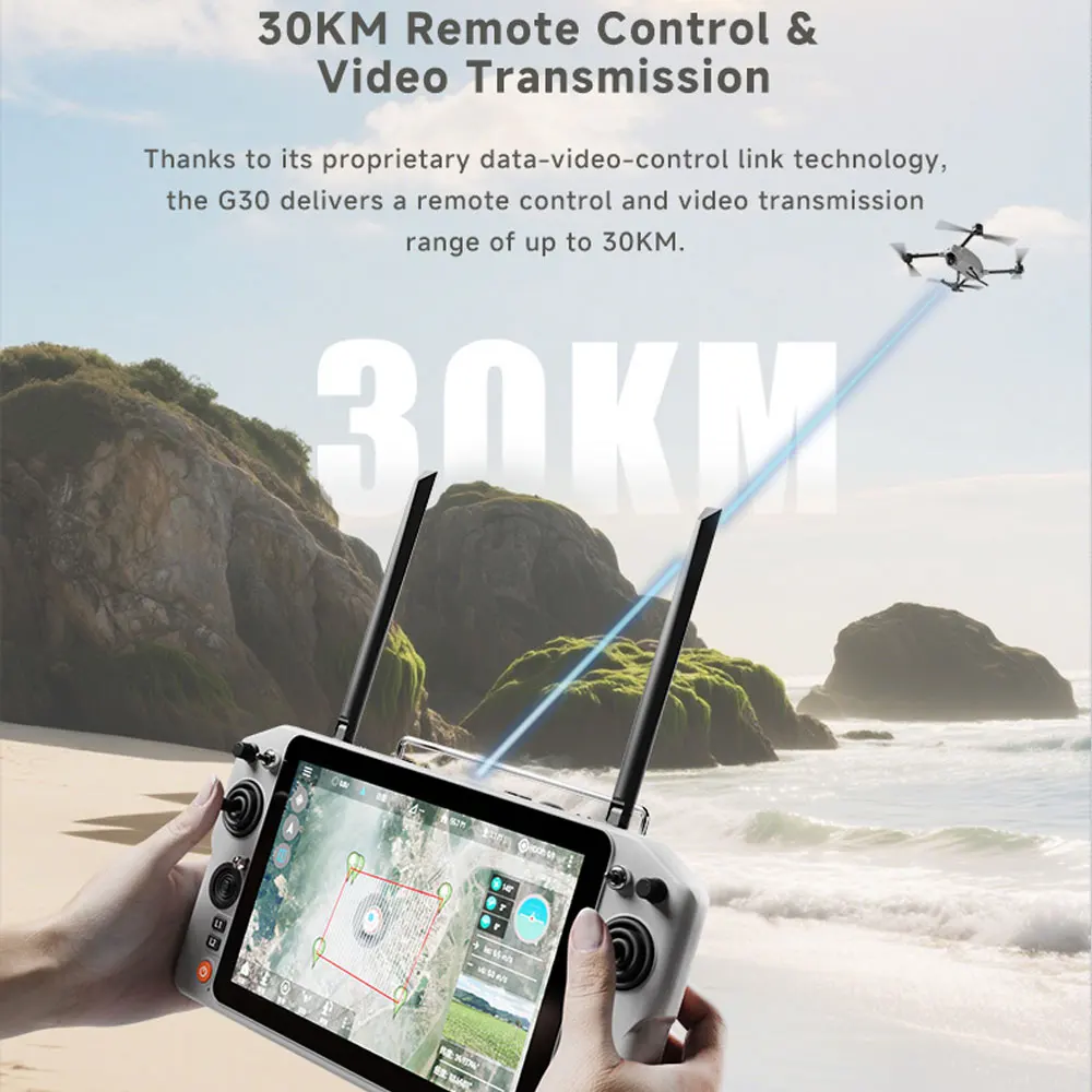 SKYDROID G30 Remote Control With GR03 Receiver 2.4G 5.8G Dual Frequency 10.1inch HD Screen 30KM Long Range Image Transmission-HPXGRC