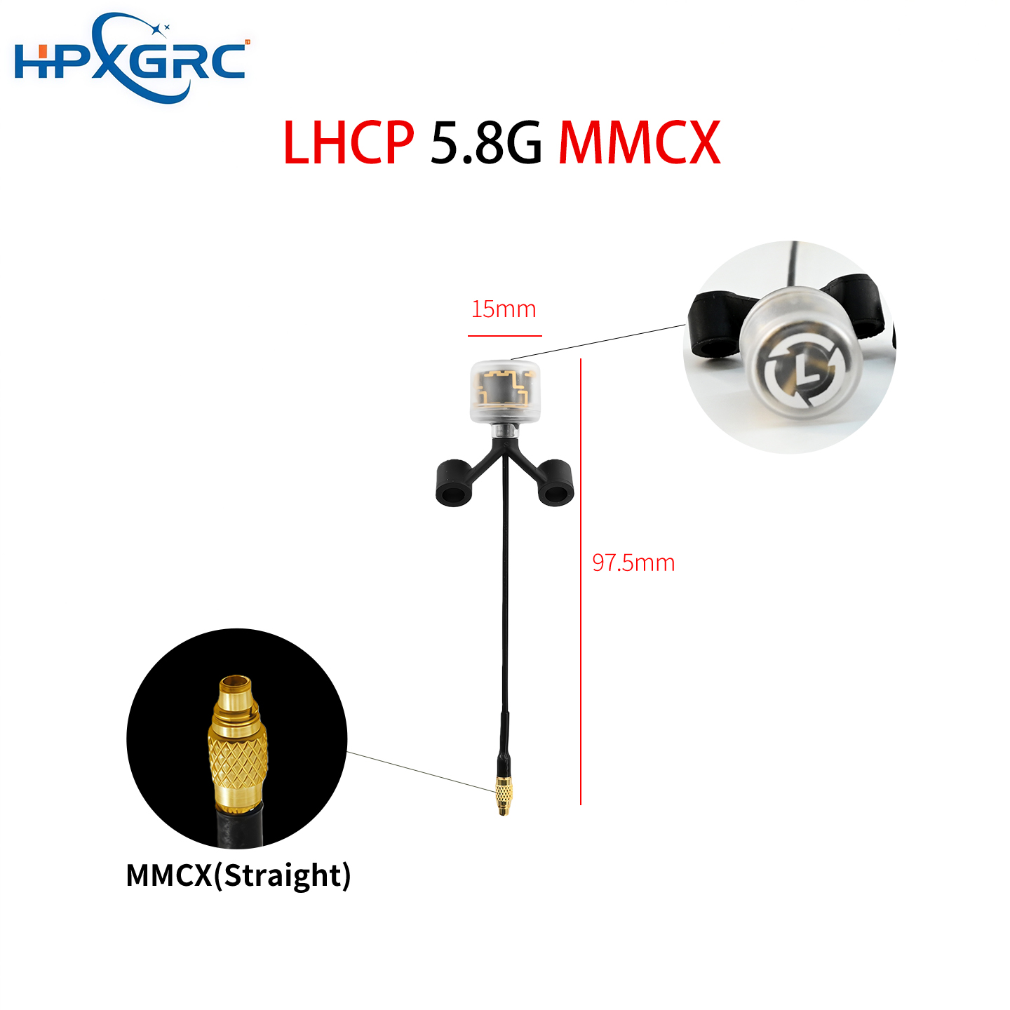 HPXGRC 5.8G Black Bear FPV Antenna V2 