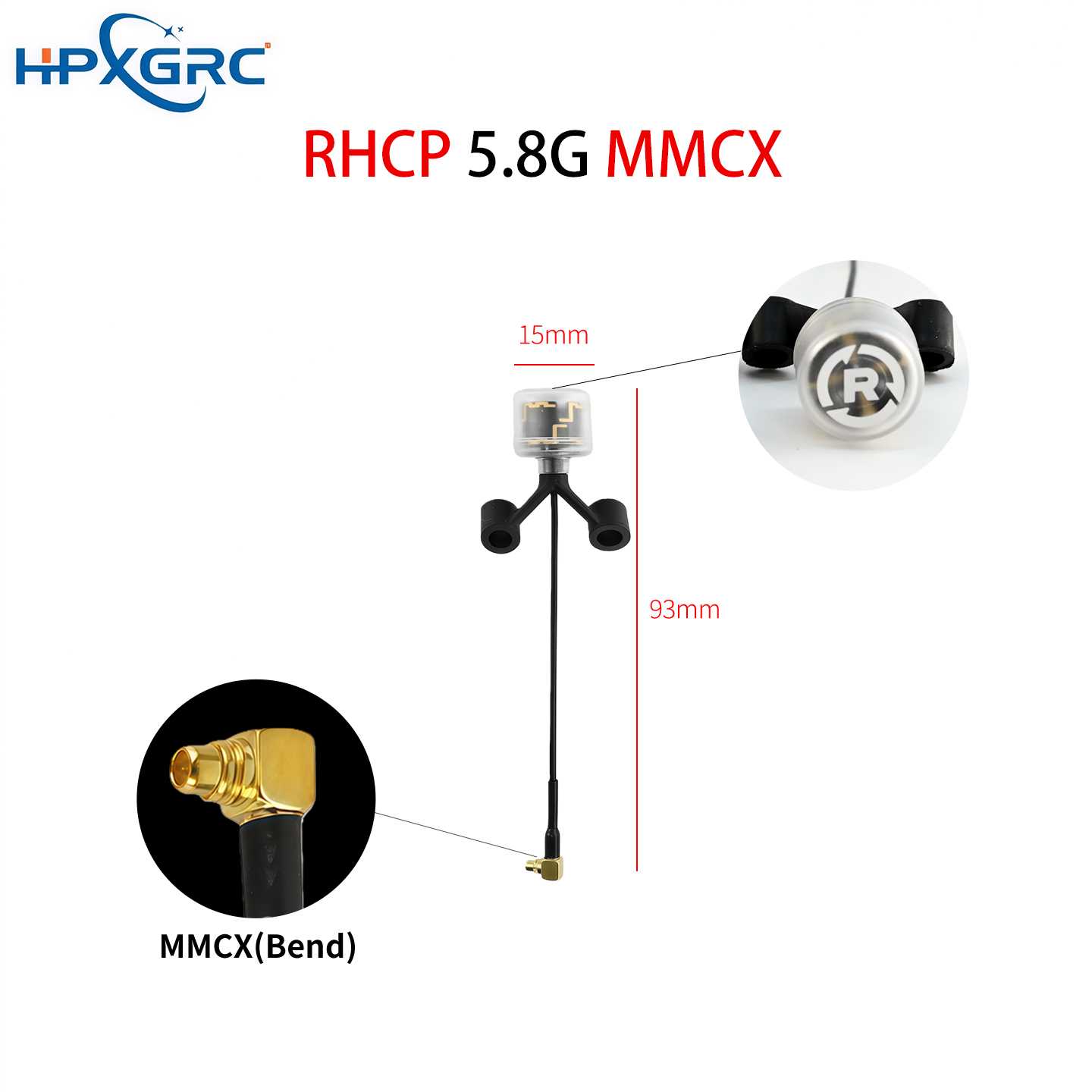 HPXGRC 5.8G Black Bear FPV Antenna V2 