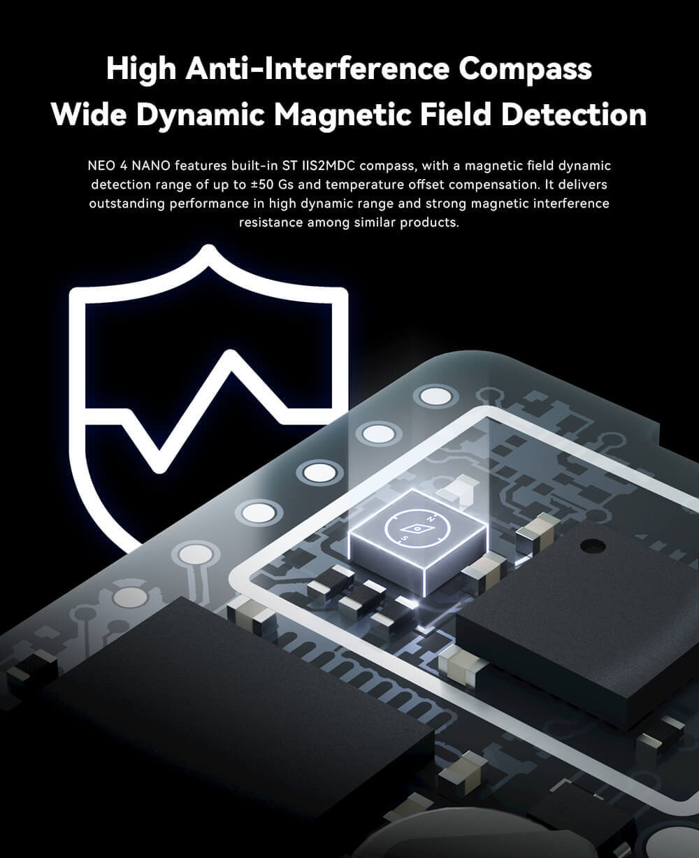 NEO 4 Nano GNSS Module Feature: High Anti-Interference Compass Wide Dynamic Magnetic Field Detection