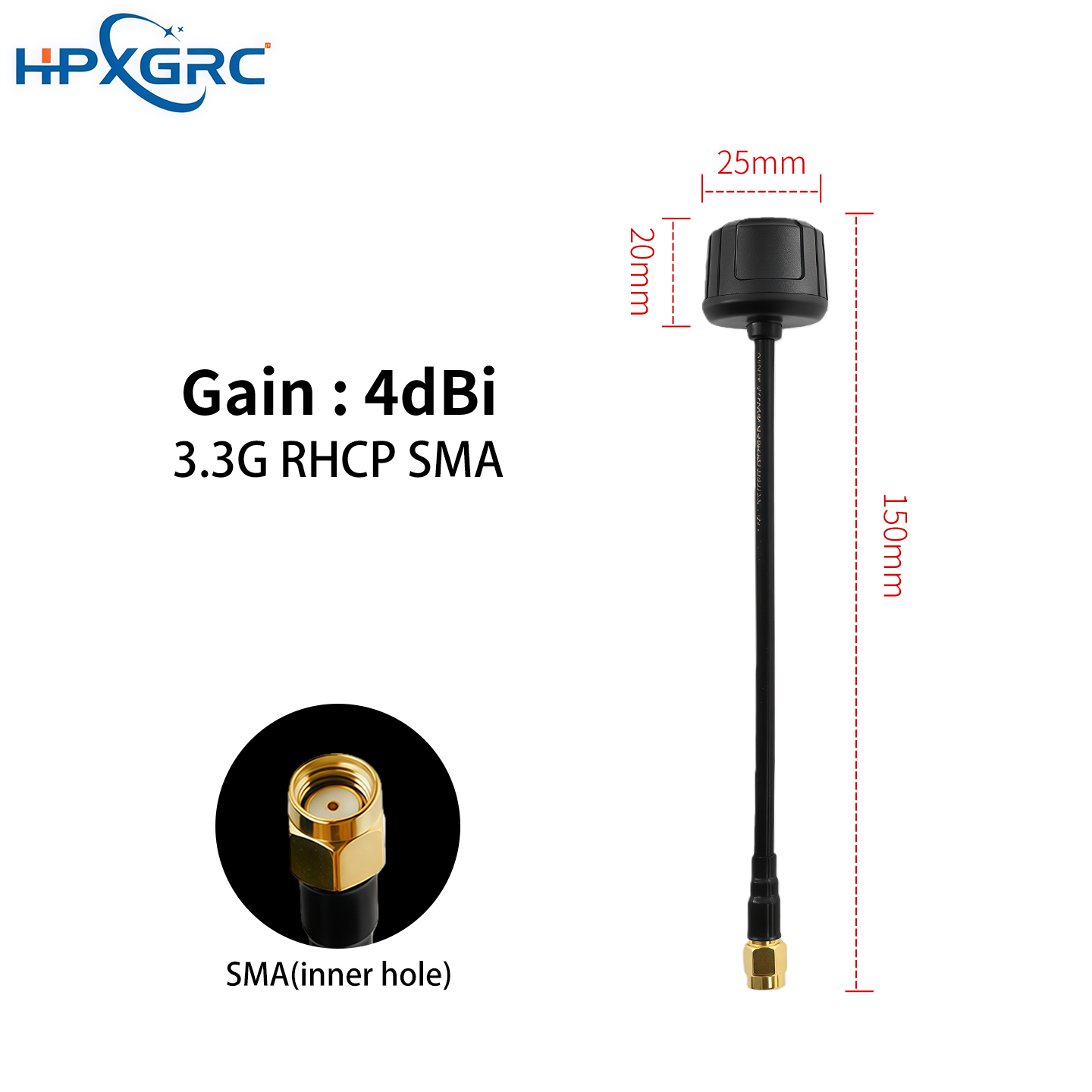 HPXGRC 3.3G/4.9G/5.8G Right-Hand Circularly Polarized High-Performance Antenna