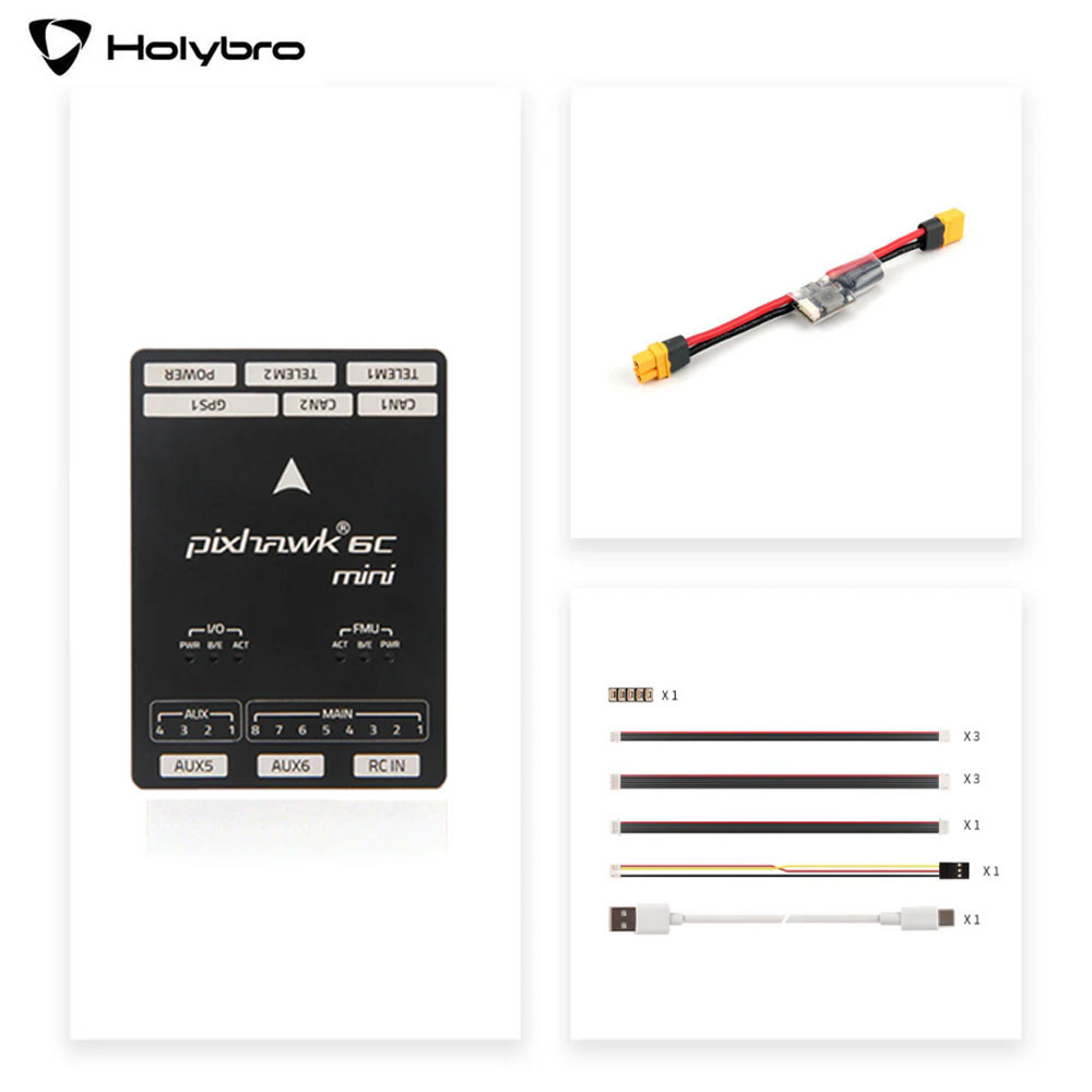 Holybro Pixhawk 6C Mini Flight Controller with PM02 V3 12S/PM06 14S Power Module 
