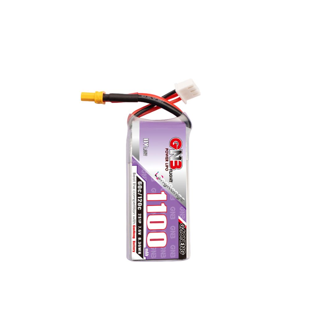 GAONENG GNB LiHV 2S 7.6V 1100mAh 60C XT30 LiPo Battery